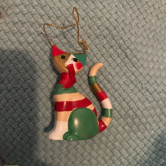Goebel Rosina Wachtmeister Mini Cat Christmas Ornament 2002 Cecilia 128188 - Picture 1 of 6